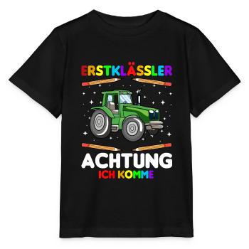 Erstklässler Achtung ich komme - Stanley/Stella Kinder T-Shirt MINI CREATOR  - Schwarz - Vorne - Mikhail (115cm)