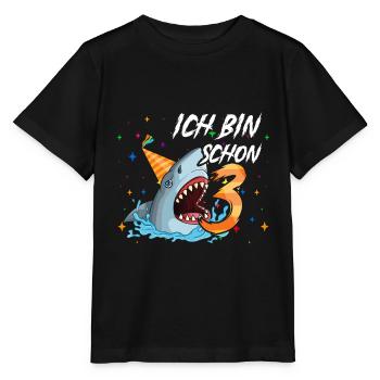 Ich bin schon 3. Kindergeburtstag Hai - Stanley/Stella Kinder T-Shirt MINI CREATOR  - Schwarz - Vorne - Mikhail (115cm)