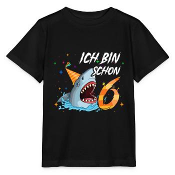 Ich bin schon 6. Kindergeburtstag Hai - Stanley/Stella Kinder T-Shirt MINI CREATOR  - Schwarz - Vorne - Mikhail (115cm)