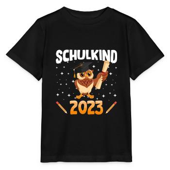 Eule Schulkind 2023 - Stanley/Stella Kinder T-Shirt MINI CREATOR  - Schwarz - Vorne - Mikhail (115cm)