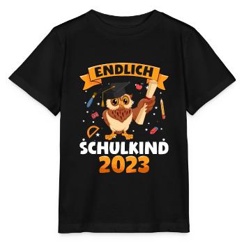 Einschulung Schulkind 2023 Geschenk 1. Klasse - Stanley/Stella Kinder T-Shirt MINI CREATOR  - Schwarz - Vorne - Mikhail (115cm)