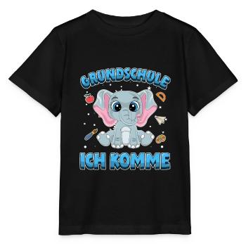 Grundschule ich komme Einschulung 1. Klasse - Stanley/Stella Kinder T-Shirt MINI CREATOR  - Schwarz - Vorne - Mikhail (115cm)