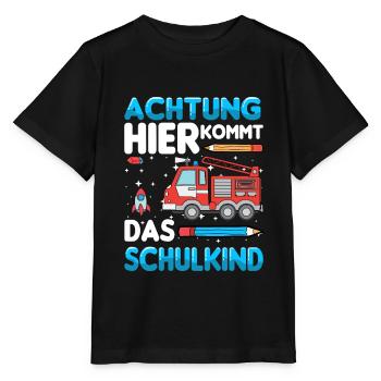 Achtung hier kommt das Schulkind - Stanley/Stella Kinder T-Shirt MINI CREATOR  - Schwarz - Vorne - Mikhail (115cm)