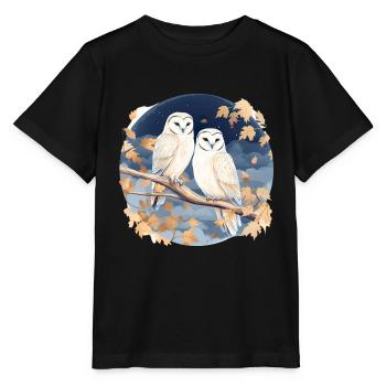 Schleiereule Eulen für einen Eulen Fan - Stanley/Stella Kinder T-Shirt MINI CREATOR  - Schwarz - Vorne - Mikhail (115cm)