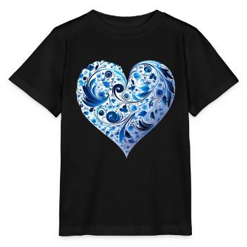 Kunst Herz Liebe Liebesbeweis Gefühle - Stanley/Stella Kinder T-Shirt MINI CREATOR  - Schwarz - Vorne - Mikhail (115cm)