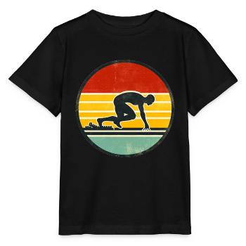 Sprinter - Track And Field 2 - Stanley/Stella Kinder T-Shirt MINI CREATOR  - Schwarz - Vorne - Mikhail (115cm)