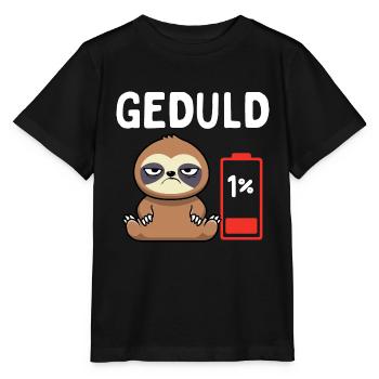 Geduld 1% Faultier Bürohumor - Stanley/Stella Kinder T-Shirt MINI CREATOR  - Schwarz - Vorne - Mikhail (115cm)