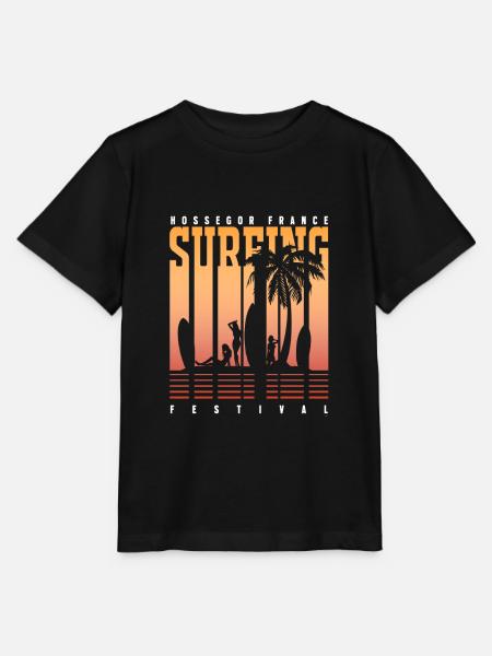 Hossegor France Surfing Festival Surfen Urlaub Fun - Stanley/Stella Kinder T-Shirt MINI CREATOR  - Schwarz