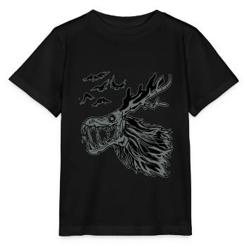 Wendigo Monster Kryptid Tier Biest Demon Geschenk - Stanley/Stella Kinder T-Shirt MINI CREATOR  - Schwarz - Vorne - Mikhail (115cm)