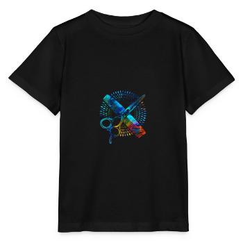 Coiffeur, peigne, ciseaux - T-shirt bio MINI CREATOR Stanley/Stella Enfant - noir - Devant - Mikhail (115cm)