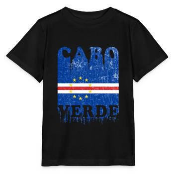 Cabo Verde 2020 Cap Verde Afrika Flagge Fahne - Stanley/Stella Kinder T-Shirt MINI CREATOR  - Schwarz - Vorne - Mikhail (115cm)