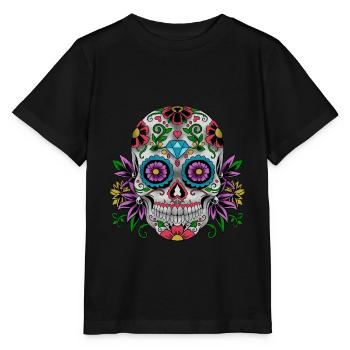 Zucker Schädel Tag der Toten Geschenk - Stanley/Stella Kinder T-Shirt MINI CREATOR  - Schwarz - Vorne - Mikhail (115cm)