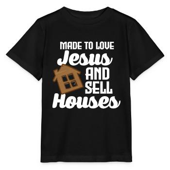 Gemacht, um Jesus zu lieben und Häuser zu verkaufe - Stanley/Stella Kinder T-Shirt MINI CREATOR  - Schwarz - Vorne - Mikhail (115cm)