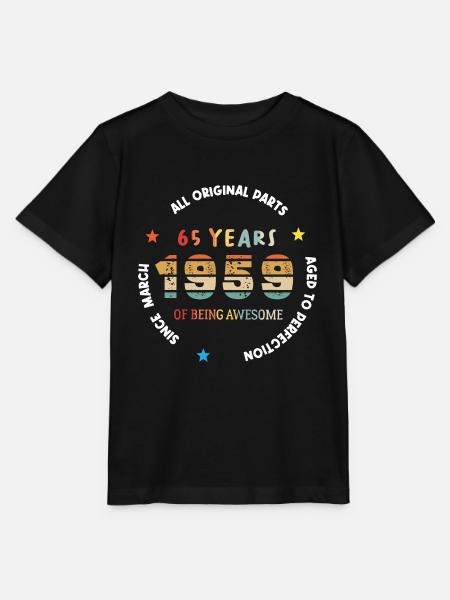 65 Jahre alt Baujahr 1959 Jahrgang März 1959 - Stanley/Stella Kinder T-Shirt MINI CREATOR  - Schwarz