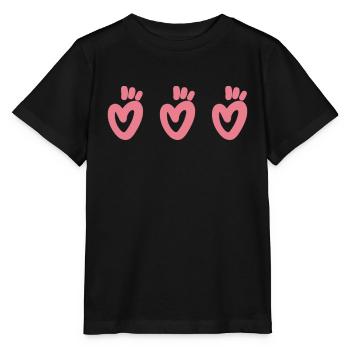 T-Shirt mit 3 Herzen - Stanley/Stella Kinder T-Shirt MINI CREATOR  - Schwarz - Vorne - Mikhail (115cm)
