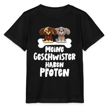 Meine Geschwister haben Pfoten Hunde Baby Katzen - Stanley/Stella Kinder T-Shirt MINI CREATOR  - Schwarz - Vorne - Mikhail (115cm)