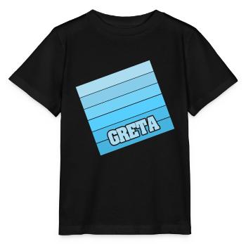 Frau Mädchenname Frauenname Greta - Stanley/Stella Kinder T-Shirt MINI CREATOR  - Schwarz - Vorne - Mikhail (115cm)