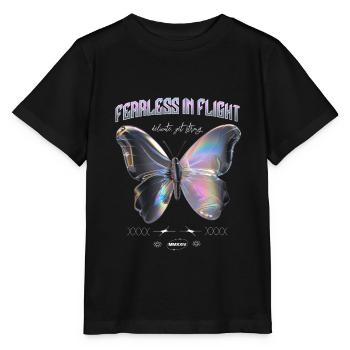 Fearless in Flight Butterfly - Stanley/Stella Kinder T-Shirt MINI CREATOR  - Schwarz - Vorne - Mikhail (115cm)