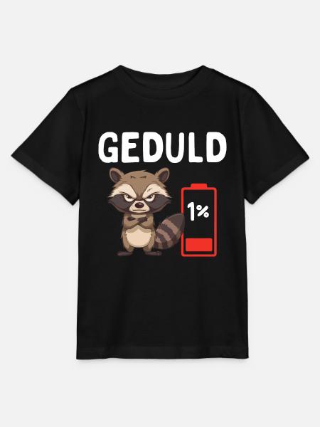 Geduld 1% Waschbär Bürohumor - Stanley/Stella Kinder T-Shirt MINI CREATOR  - Schwarz