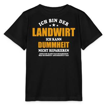 Landwirt - ich kann Dummheit nicht reparieren - Stanley/Stella Kinder T-Shirt MINI CREATOR  - Schwarz - Vorne - Mikhail (115cm)