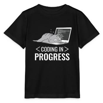 Programmieren Computer Nerd Katze - Stanley/Stella Kinder T-Shirt MINI CREATOR  - Schwarz - Vorne - Mikhail (115cm)