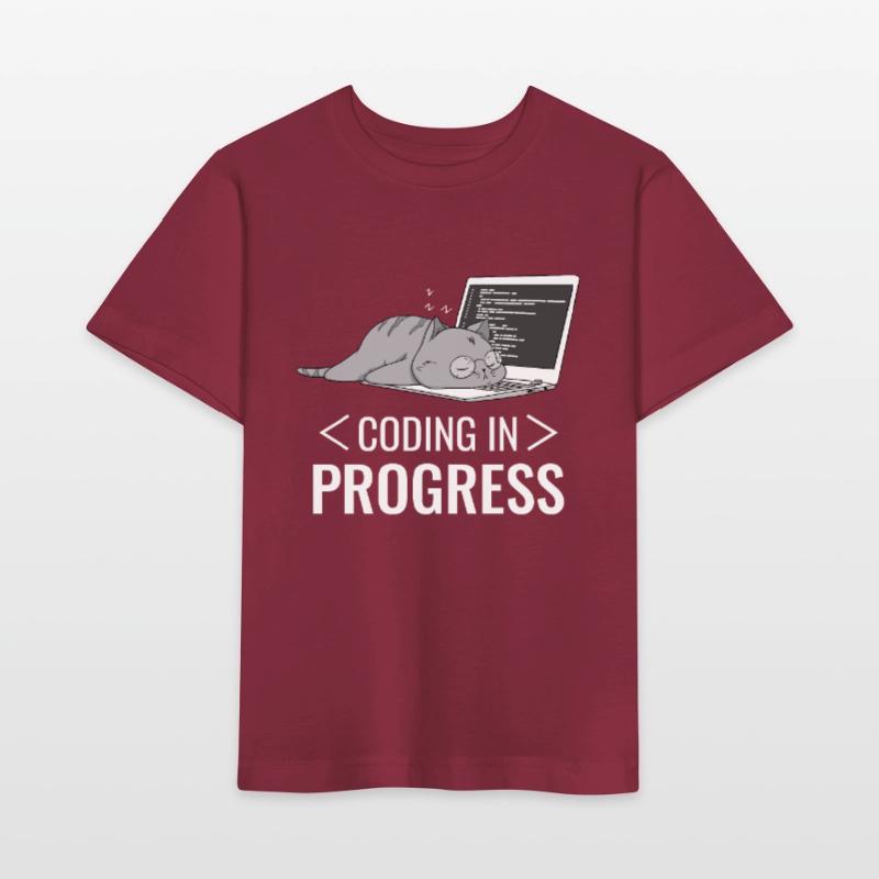 Programming Computer Nerd Cat Stanley/Stella MINI CREATOR Kids’ T-Shirt