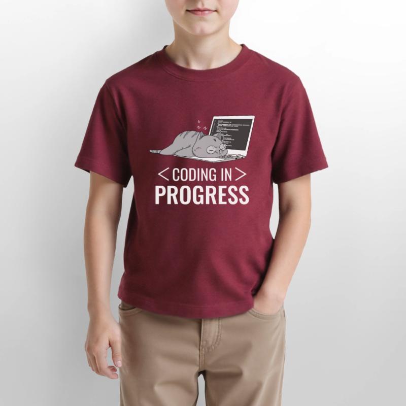 Programming Computer Nerd Cat Stanley/Stella MINI CREATOR Kids’ T-Shirt