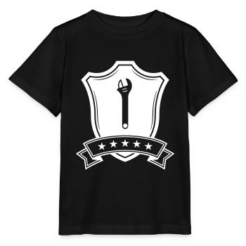 Schraubenschlüssel Wappen - Stanley/Stella Kinder T-Shirt MINI CREATOR  - Schwarz - Vorne - Mikhail (115cm)