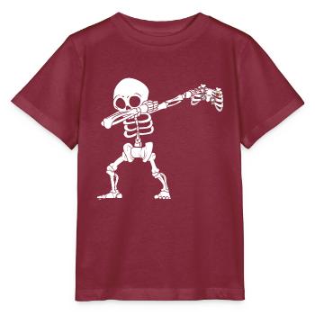 Halloween Dabbing Skeleton Gamer - Stanley/Stella Kinder T-Shirt MINI CREATOR  - Burgunderrot - Vorne - Kain (125cm)