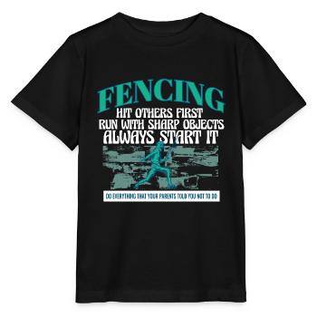 Funny Fencing Athlete Coach Combat Sports Sword - Stanley/Stella Kinder T-Shirt MINI CREATOR  - Schwarz - Vorne - Mikhail (115cm)