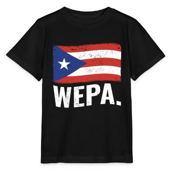 Fier portoricain Wepa Porto Rico Flag Latino - T-shirt bio MINI CREATOR Stanley/Stella Enfant - noir - Devant - Mikhail (115cm)