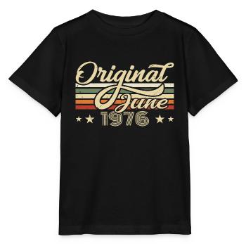 Juin 1976 | Anniversaire 1976 Millésime Juin 1976 - T-shirt bio MINI CREATOR Stanley/Stella Enfant - noir - Devant - Mikhail (115cm)