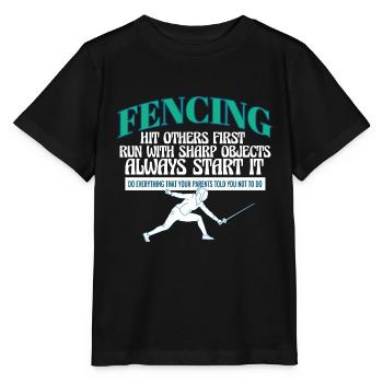Funny Fencing Athlete Coach Sword Fighting Combat - Stanley/Stella Kinder T-Shirt MINI CREATOR  - Schwarz - Vorne - Mikhail (115cm)