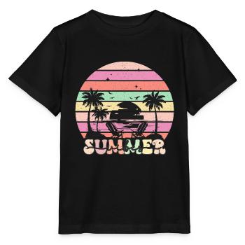 Summer Vibes - Design rétro - T-shirt bio MINI CREATOR Stanley/Stella Enfant - noir - Devant - Mikhail (115cm)