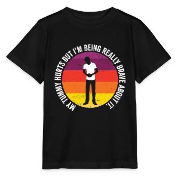 Drôle de survivant de maux de ventre Mon ventre fait mal à la nourriture - T-shirt bio MINI CREATOR Stanley/Stella Enfant - noir - Devant - Mikhail (115cm)