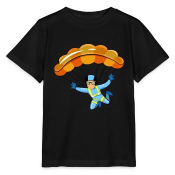 Paragliding Illustration - Stanley/Stella MINI CREATOR Kids’ T-Shirt - black - Front - Mikhail (115cm)