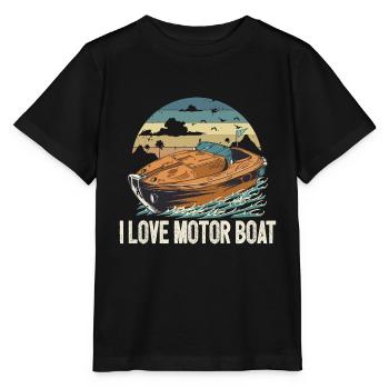 J’aime la parade de bateaux à moteur Citation de bateau à moteur - T-shirt bio MINI CREATOR Stanley/Stella Enfant - noir - Devant - Mikhail (115cm)