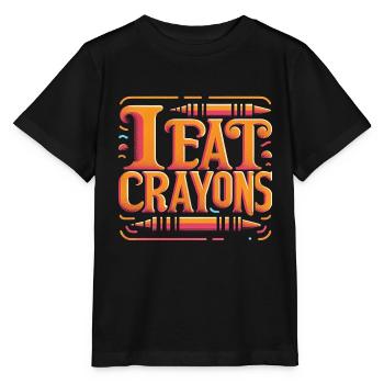I Eat Crayons 20 - Stanley/Stella MINI CREATOR Kids’ T-Shirt - black - Front - Mikhail (115cm)