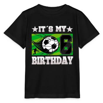 6th birthday Boy Soccer 6 Years Old Gifts - Stanley/Stella MINI CREATOR Kids’ T-Shirt - black - Front - Mikhail (115cm)