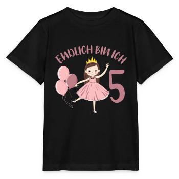 Chemise d’anniversaire princesse enfin 5 ans fille - T-shirt bio MINI CREATOR Stanley/Stella Enfant - noir - Devant - Mikhail (115cm)