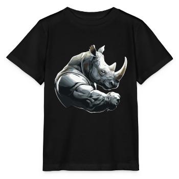 Nashorn Gewichtheben Fitness-Studio - Stanley/Stella Kinder T-Shirt MINI CREATOR  - Schwarz - Vorne - Mikhail (115cm)