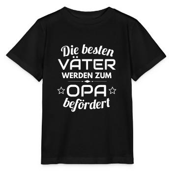 Bester Opa - Zum Opa befördert - Stanley/Stella Kinder T-Shirt MINI CREATOR  - Schwarz - Vorne - Mikhail (115cm)