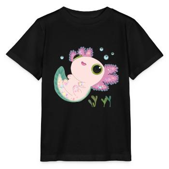 Axolotl doux - T-shirt bio MINI CREATOR Stanley/Stella Enfant - noir - Devant - Mikhail (115cm)