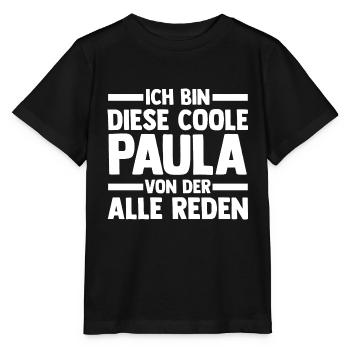 Name Paula - Stanley/Stella Kinder T-Shirt MINI CREATOR  - Schwarz - Vorne - Mikhail (115cm)
