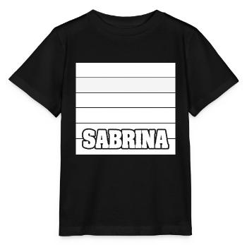Nom de la femme Sabrina - T-shirt bio MINI CREATOR Stanley/Stella Enfant - noir - Devant - Mikhail (115cm)