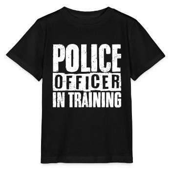 Un policier en formation Un futur policier - T-shirt bio MINI CREATOR Stanley/Stella Enfant - noir - Devant - Mikhail (115cm)