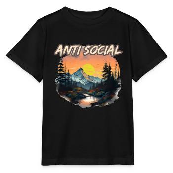Antisozial Wandern Wanderung für eine Wanderer - Stanley/Stella Kinder T-Shirt MINI CREATOR  - Schwarz - Vorne - Mikhail (115cm)