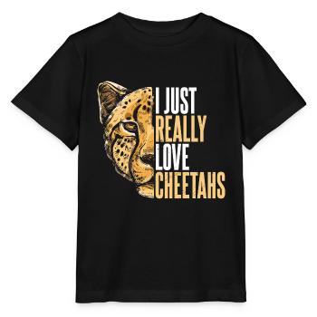 Gepard sagt afrikanische Tierwelt - Stanley/Stella Kinder T-Shirt MINI CREATOR  - Schwarz - Vorne - Mikhail (115cm)