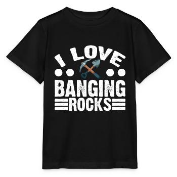 I Love Banging Rocks 3 - Stanley/Stella Kinder T-Shirt MINI CREATOR  - Schwarz - Vorne - Mikhail (115cm)