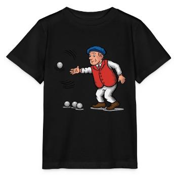 Franzose spielt Petanque für einen Petanque - Stanley/Stella Kinder T-Shirt MINI CREATOR  - Schwarz - Vorne - Mikhail (115cm)